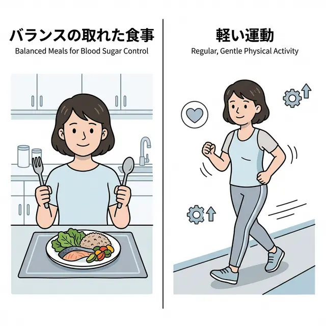 2型糖尿病のイメージ:生活習慣と代謝の改善