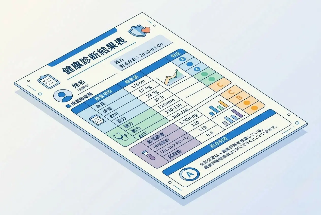 立川市の健康診断(特定検診など)結果のイメージ