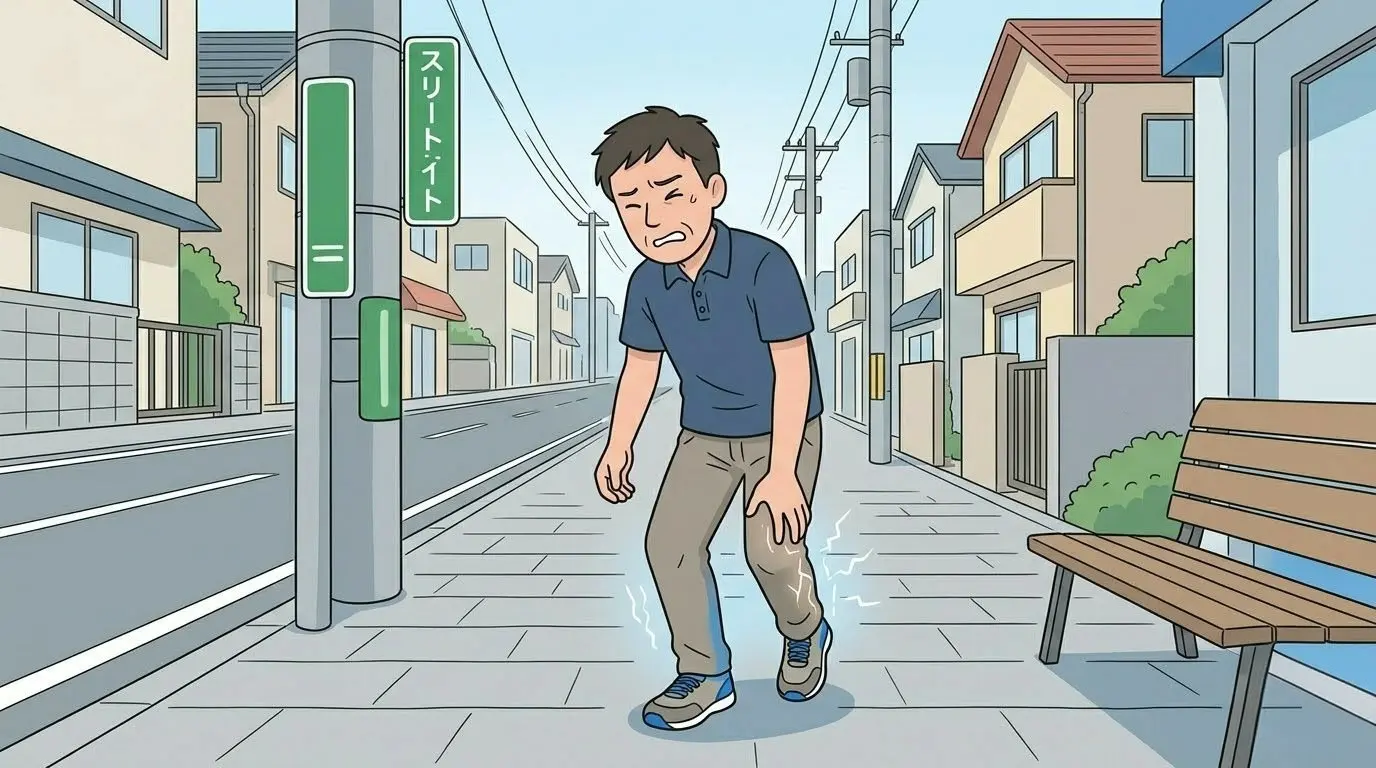 少し歩くと足が痛む・しびれる男性