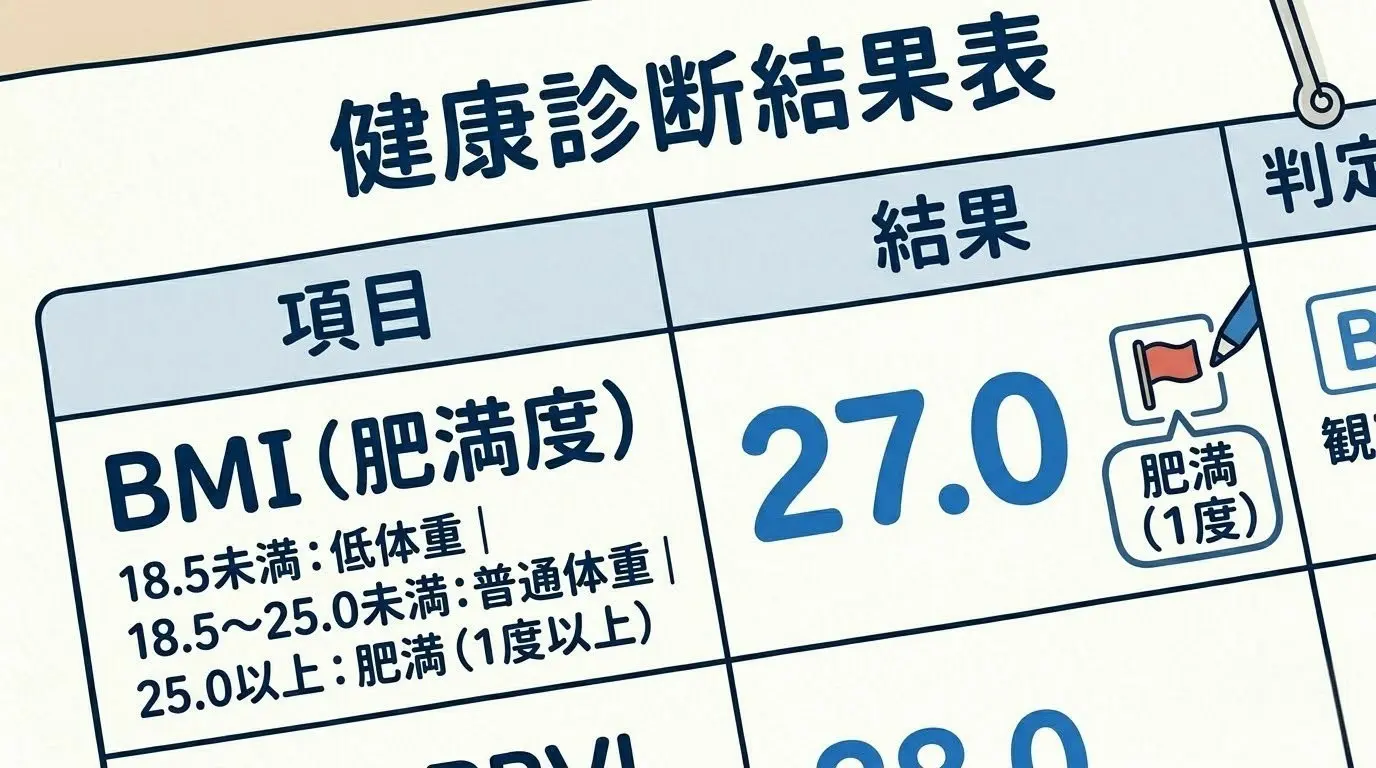 健康診断で「BMI 25以上」の数値
