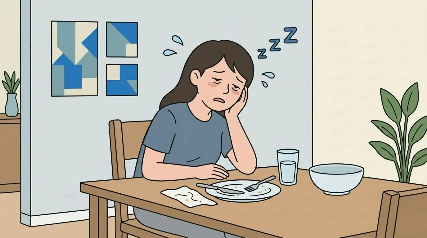 食後の異常な眠気と空腹感がある女性