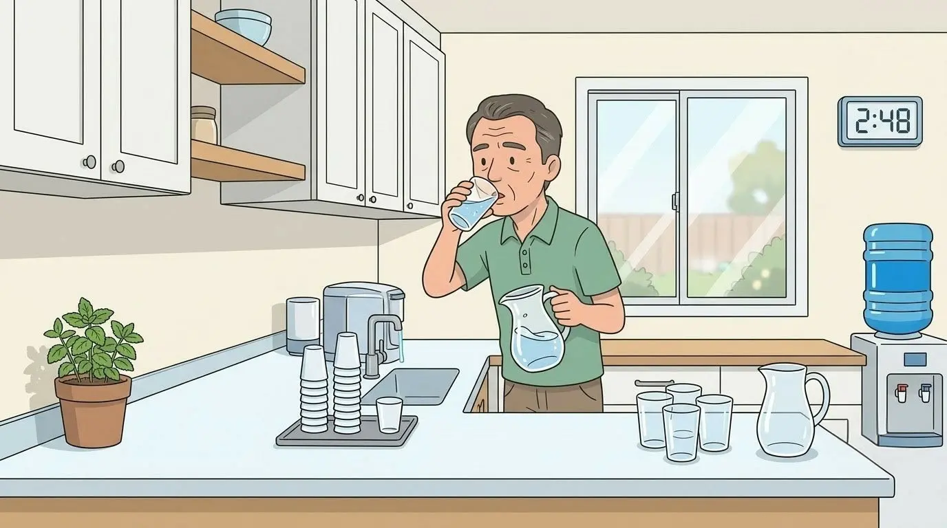 お茶や水がいくらでも飲めてしまう多飲の症状イメージ