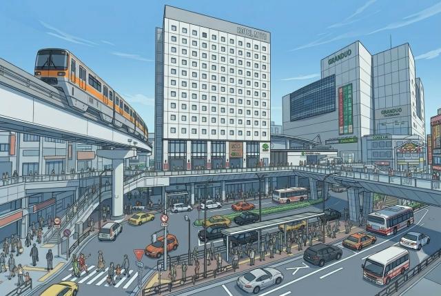 立川駅前の様子